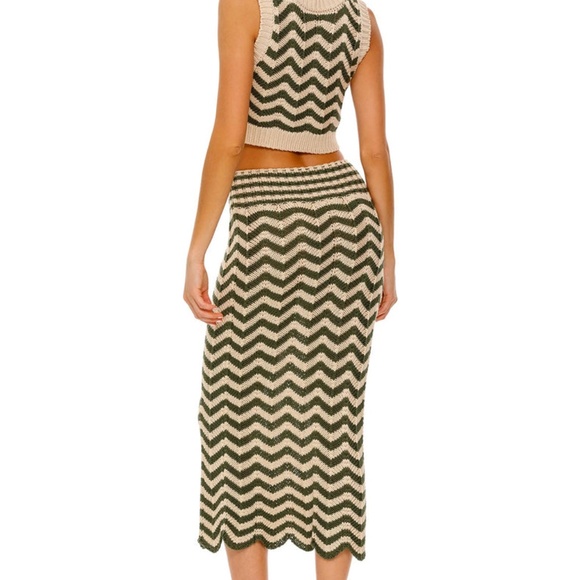 Agua Bendita Mira Eta Skirt in Olive & Beige Size Large NEW - Picture 2 of 11